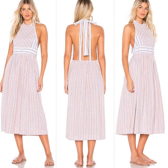 Free People Dresses & Skirts - FREE PEOPLE Pink & Blue Plaid Dress NWT